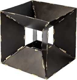 Pedro Cube Décoratif en Métal Noir (Grand) 