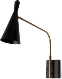 Tremont Wall Sconce (Black & Gold Metal Conical Shade) 