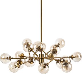 Rudyard Eighteen Bulb Chandelier (II - Metal & Glass Globes) 
