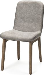 David Dining Chair (Set of 2 - Grey Fabric Wrap Medium Brown Wood Base) 
