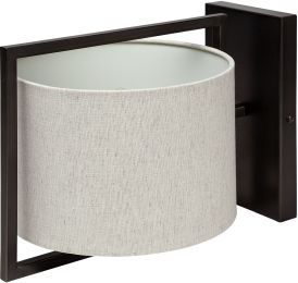 Smithe Wall Sconce (Black Toned Metal Cream Lampshade) 