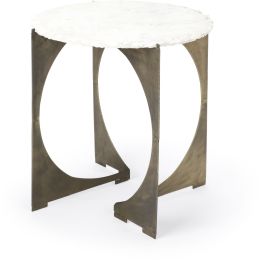 Reinhold End Table ( Marble & Gold Metal) 