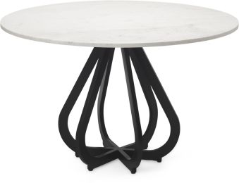Laurent Dining Table (White Marble & Black Metal) 