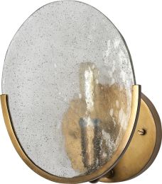 Rubeus Wall Sconce (Brass Metal & Frosted Glass) 