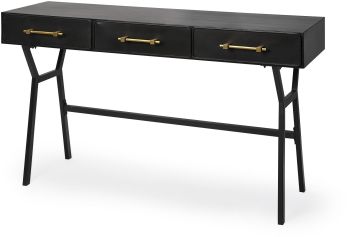 Vince Desk (Black Metal with Gold Accents Office) 