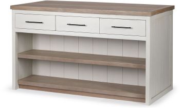 Fairview Kitchen Island (II - White & Brown Two-Tone Stain Solid Wood) 