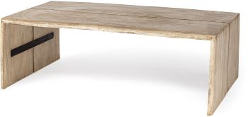 San Coffee Table (Andreas Rectangular Brown Solid Wood Top & Base) 