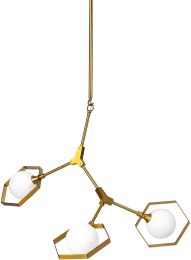 Desousa Chandelier (Brass-Toned Metal Multi-Arm Three Light) 