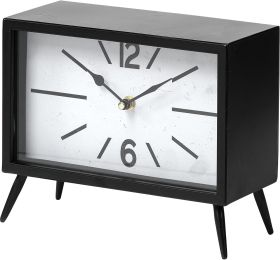 Lita Horloge de Table (Métal Noir Rectangulaire) 