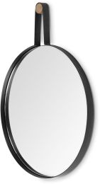 Collie Wall Mirror (20x26 Round Black Metal Frame Mirror) 