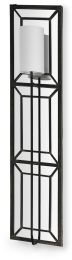 Noah Wall Sconce (Black Metal with White Fabric Shade Rectangular) 