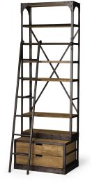 Brodie Shelving Unit (Medium Brown Wood Copper Accent) 