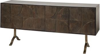 Xanti Sideboard (Brown Solid Wood Frame with Gold Legs) 