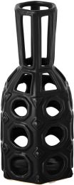 Brunel Vase (Small - Black Drum-Shaped Ceramic) 
