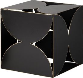 Darren Metal Decorative Cube (Large - Black) 