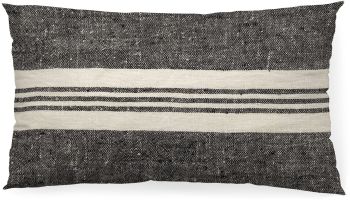 Sharon Decorative Pillow (14x26 - Black With Stripes Cover) 