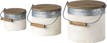 Alani Boxes (Set of 3 - White Metal Storage) 