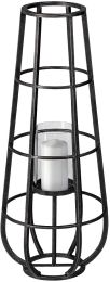 Bella Lantern (Small - Black Metal Cylindrical Cage Candle Holder) 