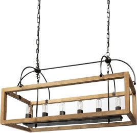 Josie Chandelier (Natural Wood Chassis Six Light) 