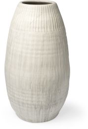 Reyan Floor Vase (29H - White Ceramic) 