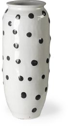 Polka Floor Vase (Large - White Ceramic Dot Vase) 