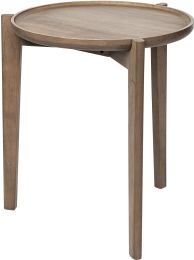 Cleaver Accent Table (I - Round Top Brown Solid Wood) 