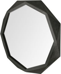 Aramis Wall Mirror (II - Octagon Black Wood Frame) 