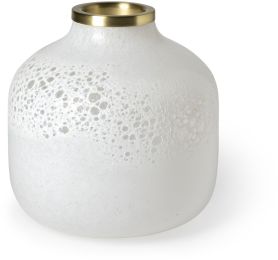 Pearl Vase (9H - White Gold Glass) 
