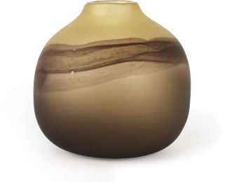 Pyla Vase (Short - Yellowith Brown Glass Sand Dune Inspired) 