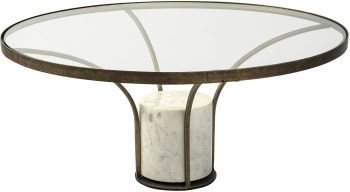 Jacinta Coffee Table ( Glass & Marble & Gold Metal) 