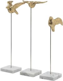 Aya (Set of 3 - Gold Metal Decorative Birds) 