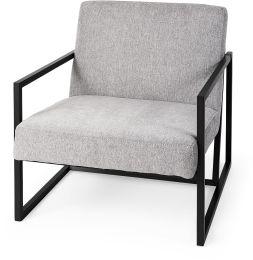 Armelle Accent Chair (GreyFabric Seat with Black Metal Frame) 