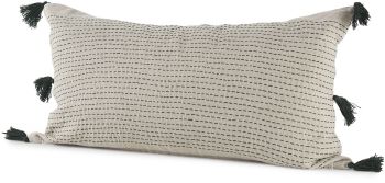 Charmaine Decorative Pillow (14x26 - Beige & Green with Fringe Cover) 