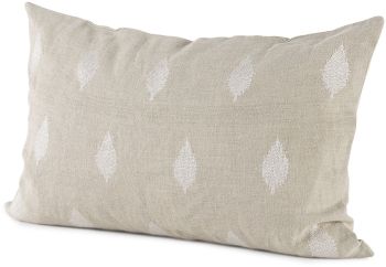 Enya Decorative Pillow (13x21 - Beige & Cream Fabric Patterned Cover) 