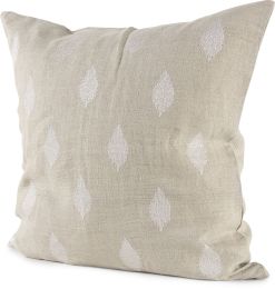 Enya Decorative Pillow (18x18x - Beige & Cream Fabric Patterned Cover) 