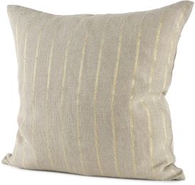 Danika Decorative Pillow (18x18 - Beige & Gold Fabric Cover) 