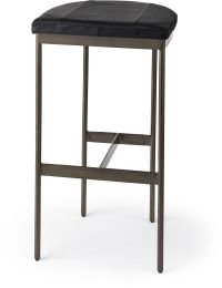 Millie Bar Stool (Black Leather Seat with Nickel Frame) 