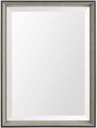 Bathroom Vanity Mirror (18x24 - Black & Grey Beveled Frame) 