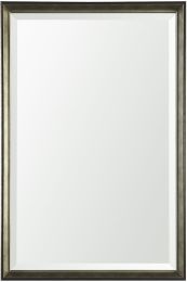 Bathroom Vanity Mirror (24x36 - Pewter & Antique Champagne Beveled Frame) 