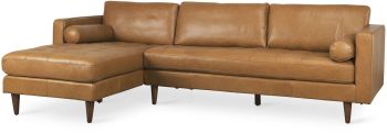 Svend Sofa (Left Chaise - Tan Leather) 