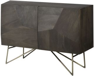 Darwin Accent Cabinet  (Brown Wood & Gold Metal) 