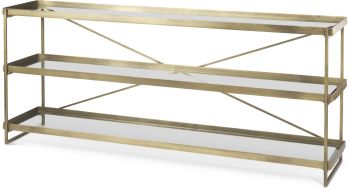 Trey Console Table (Gold Metal &  Glass) 