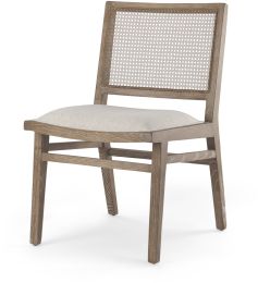 Wynn Chaise à Diner (Beige fabric  & Brun Bois ) 