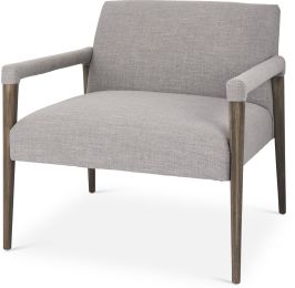 Palisades Accent Chair (Grey Fabric & Brown Wood) 