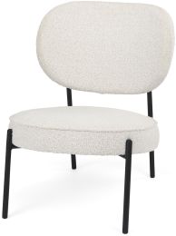 Amelia Accent Chair (Cream Boucle Fabric & Black Metal) 