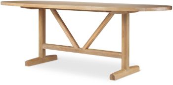 Viktor Dining Table (84L - Light Brown Wood) 