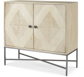 Hogarth Accent Cabinet (Blonde Wood & Silver Metal) 
