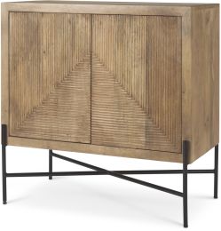 Cairo Accent Cabinet (Brown Wood & Black Metal) 
