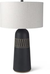 Javier Table Lamp (Black  & Cream  Shade) 
