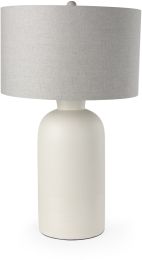 Cato Table Lamp (Cream Base  & White  Shade) 